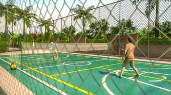 View of badminton and basketball court at Tridentia Panache
